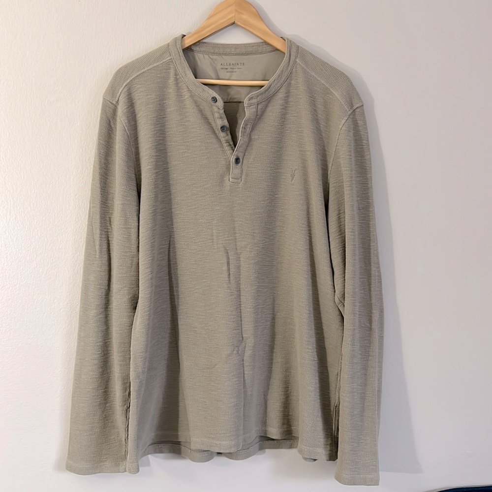 All Saints Henley Tee - Beige - XXL